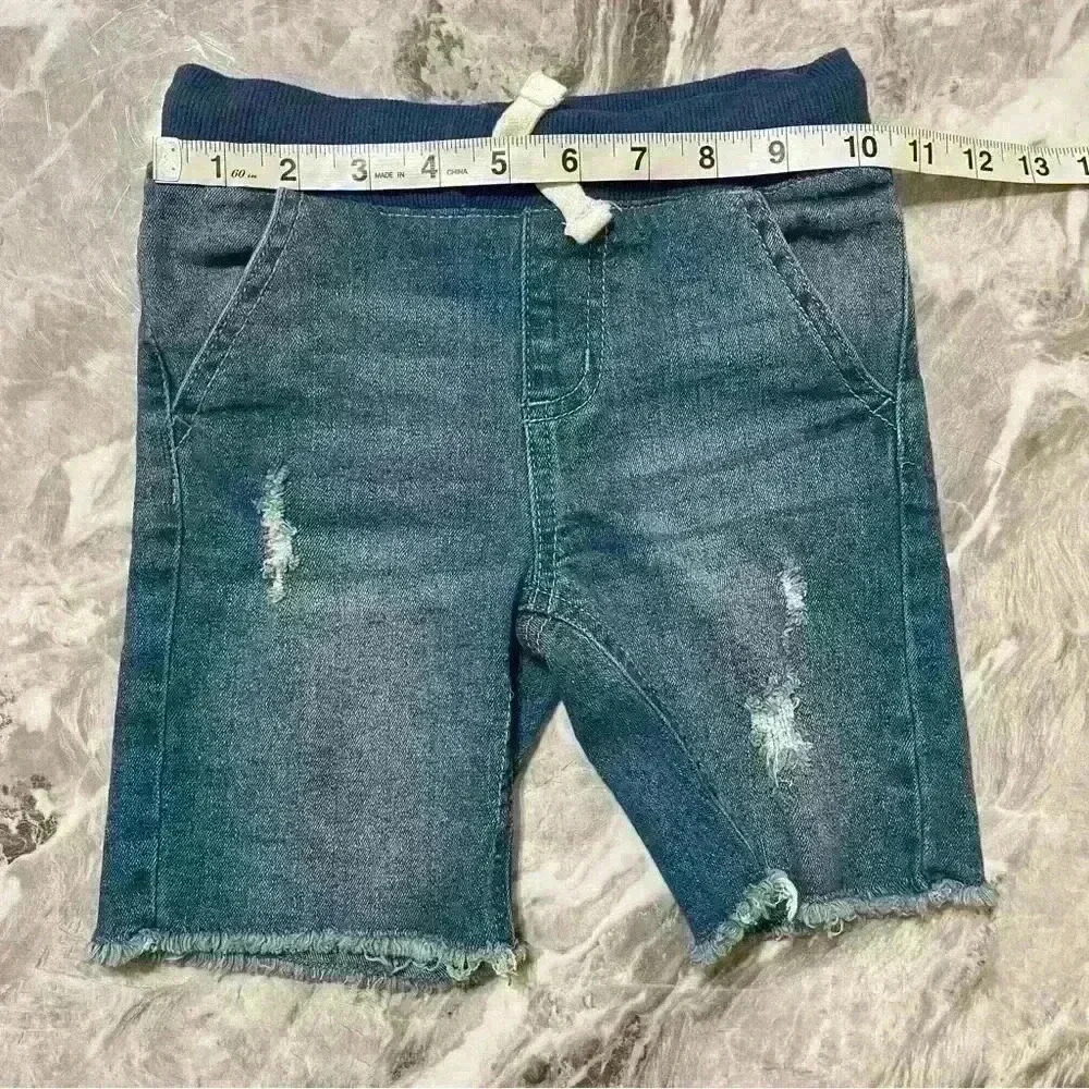 Epic Threads toddler Jersey Pull On Shorts blue denim Drawstring Size 4T - Picture 4 of 6